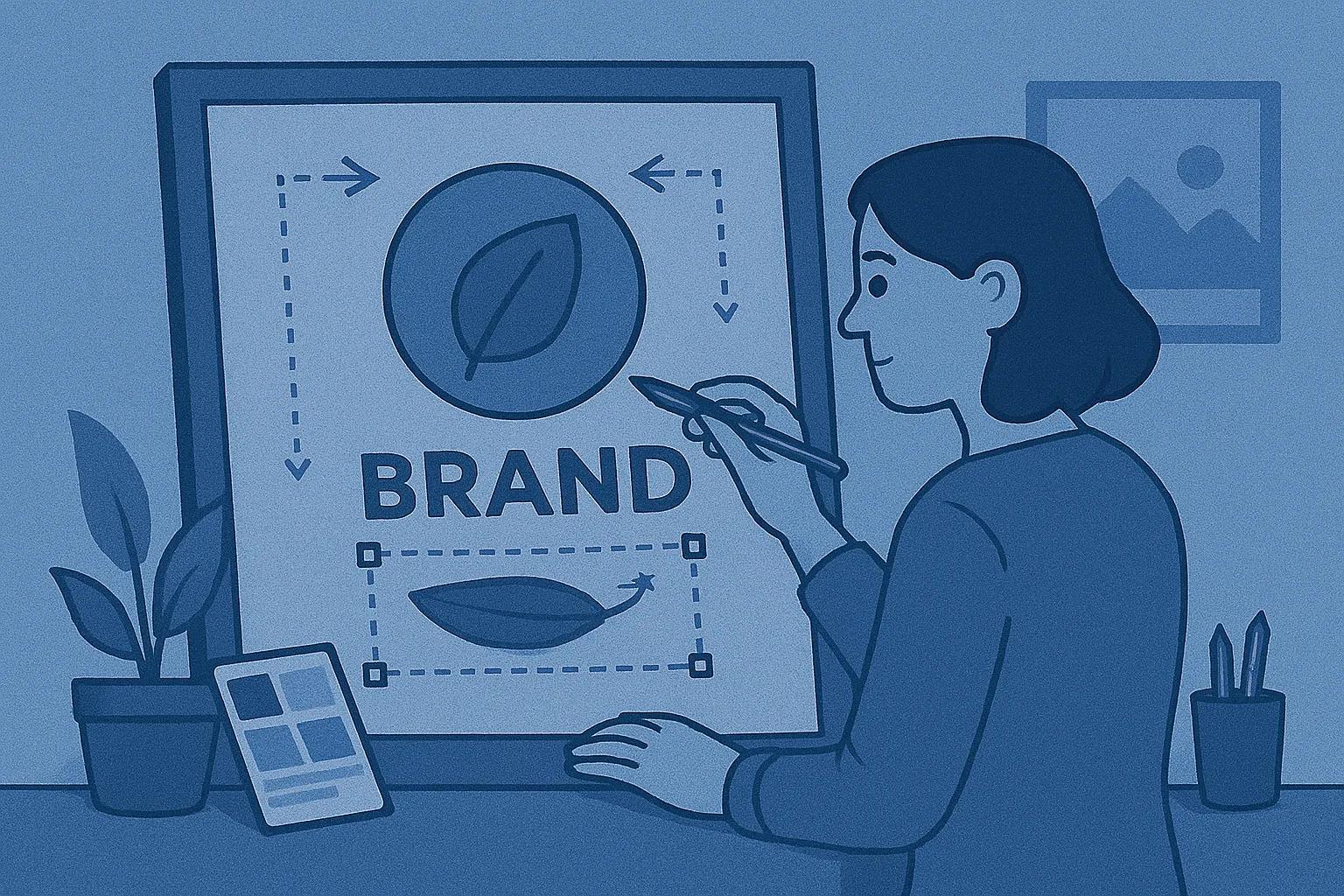 una persona haciendo rebranding de una marca