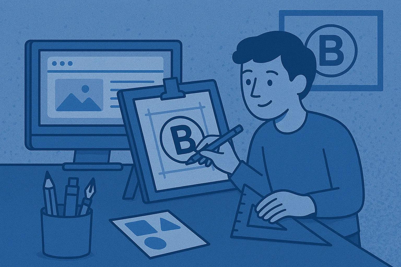 persona haciendo creacion de marca